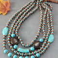 Wood Bead Layered Necklace