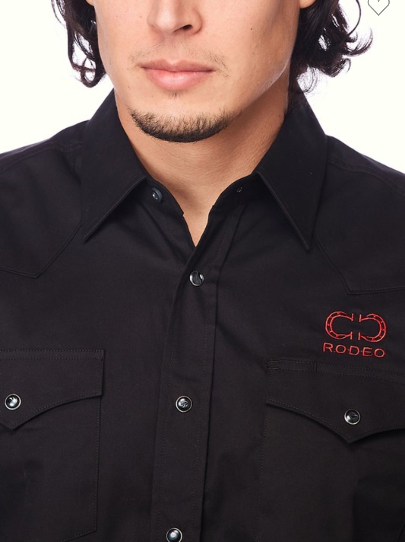 Rodeo Embroidered Snap Blk