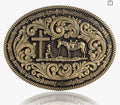 BRONZE Praying Cowboy Belt Buckle