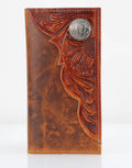 Oil Pull Up Tooled Side Buffalo Nickel Rodeo Wallet ABW027