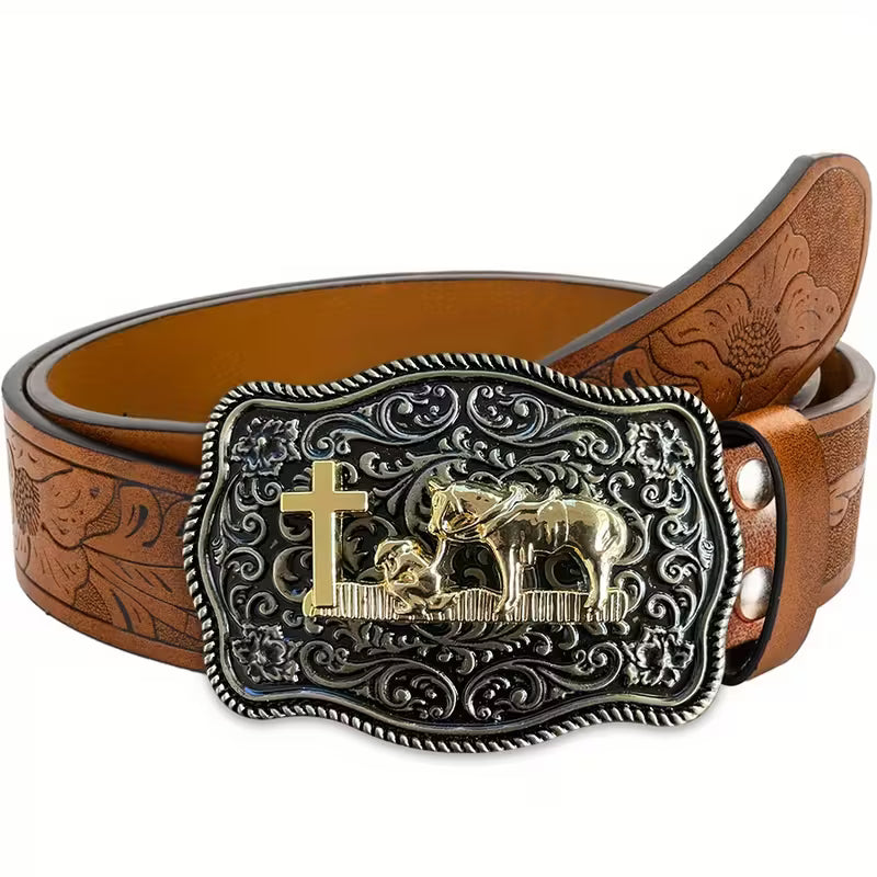 Western Style Belt w/Buckle
