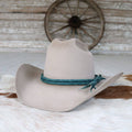 Teal Braided Leather Hat Band