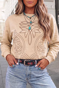 Embroidered Pullover Sweatshirt