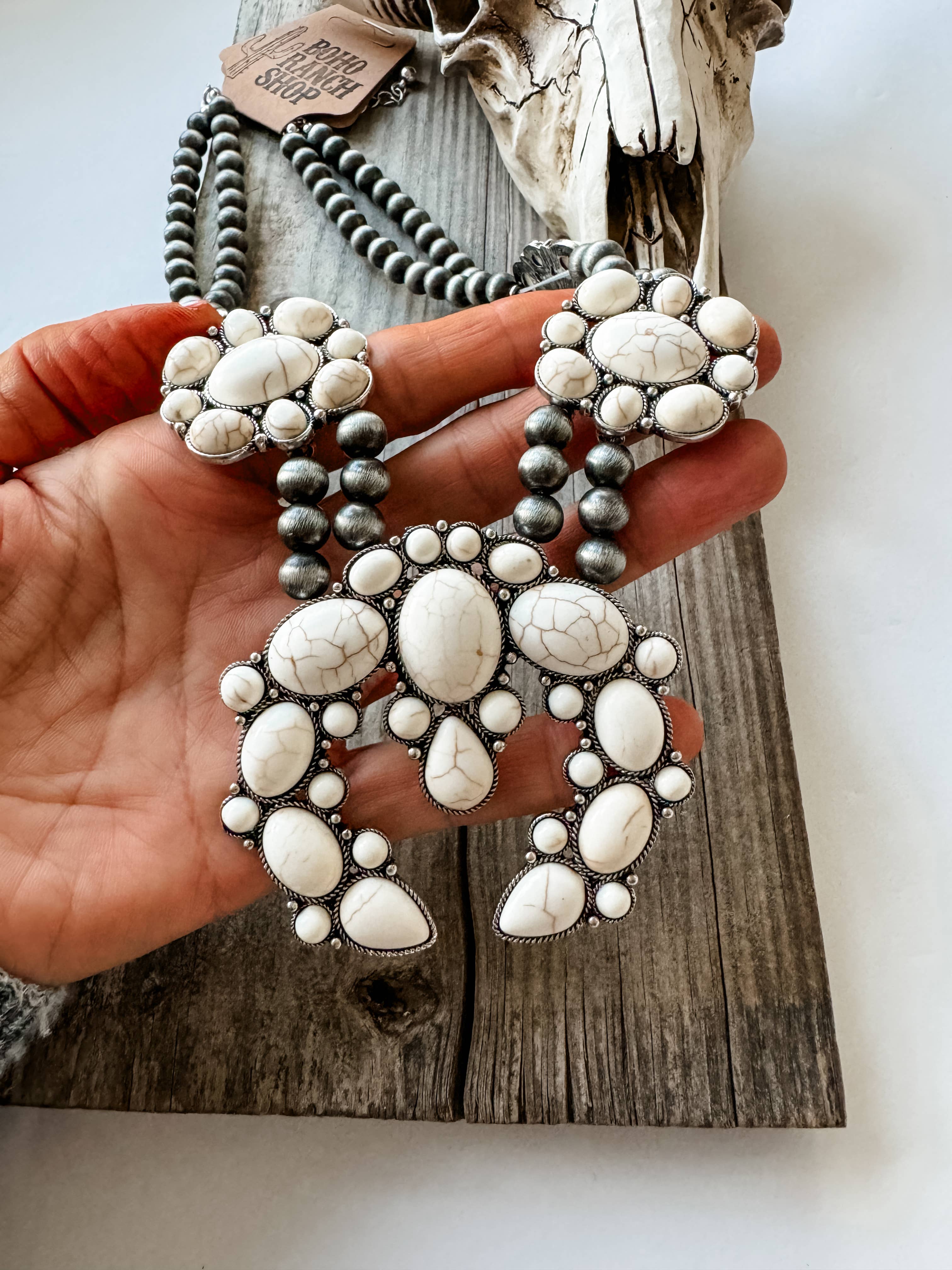 The Maya Western Chunky Squash Blossom Necklace