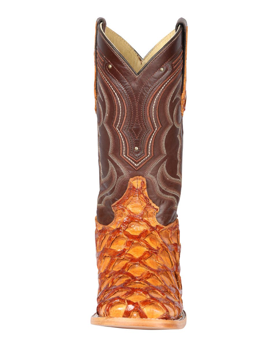 Exotic Monster Fish Rodeo Boots - Honey