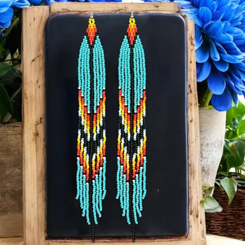 Long Beaded Earrings