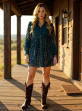 Leopard Print Babydoll Dress