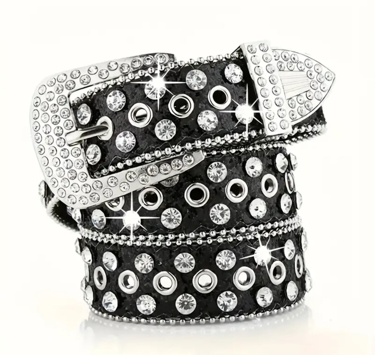 Black Rhinestone Belt