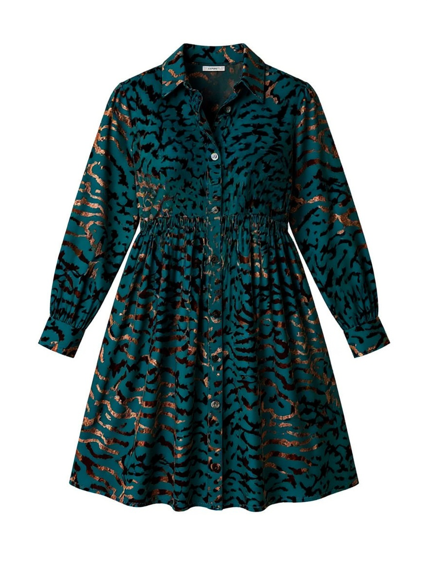 Leopard Print Babydoll Dress