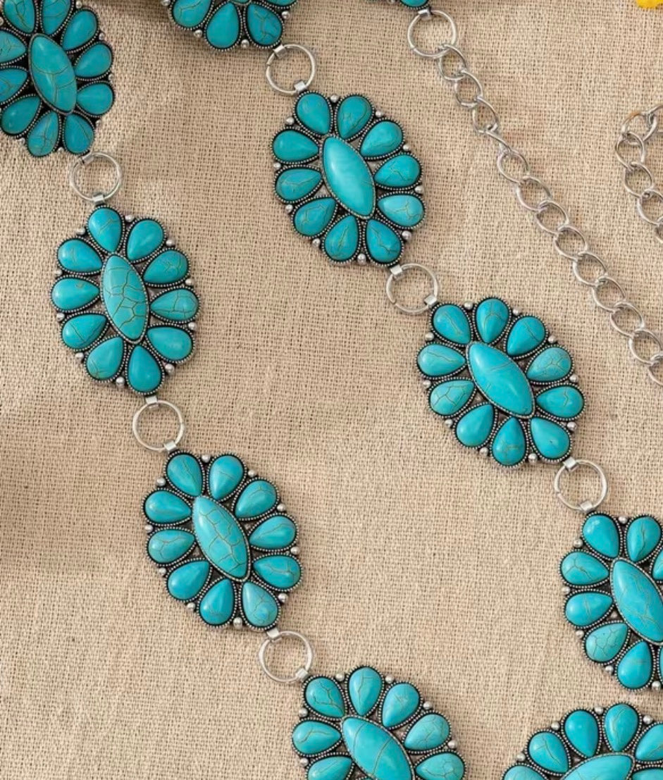 Turquoise Flower Belt