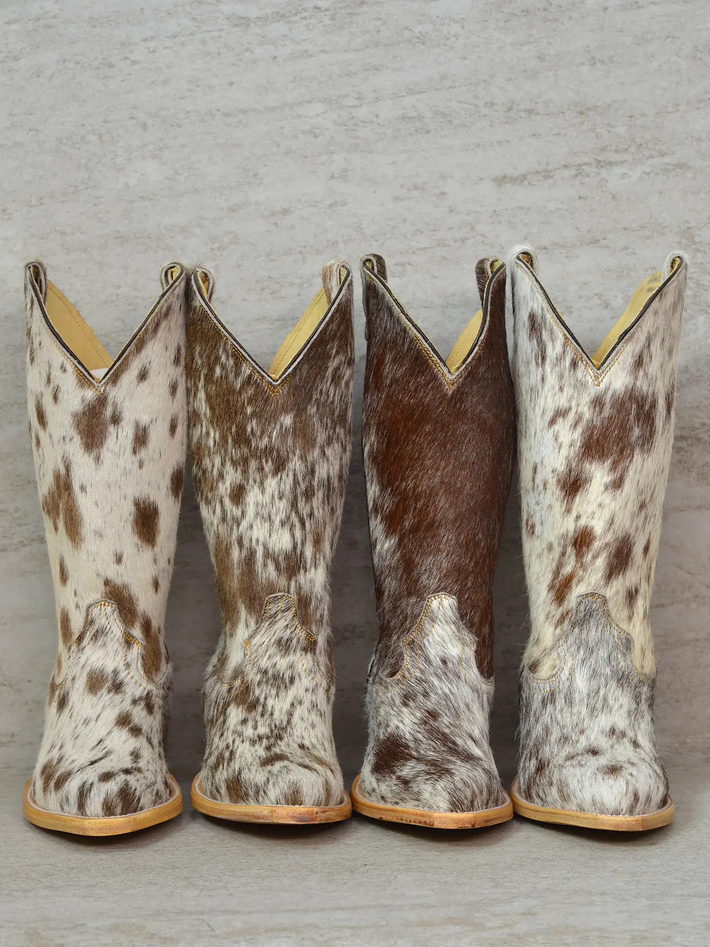 Claire Classic White and Black Speckle Cowboy Boots