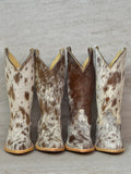 Claire Classic White and Black Speckle Cowboy Boots