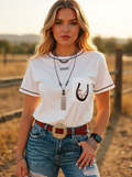 Rodeo Horseshoe Embroidered Pocket