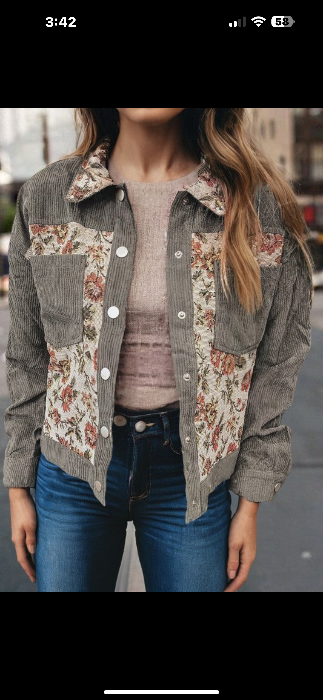 Ribbed Retro Floral Jacket