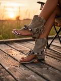 Mary Jane Fringed Sandals