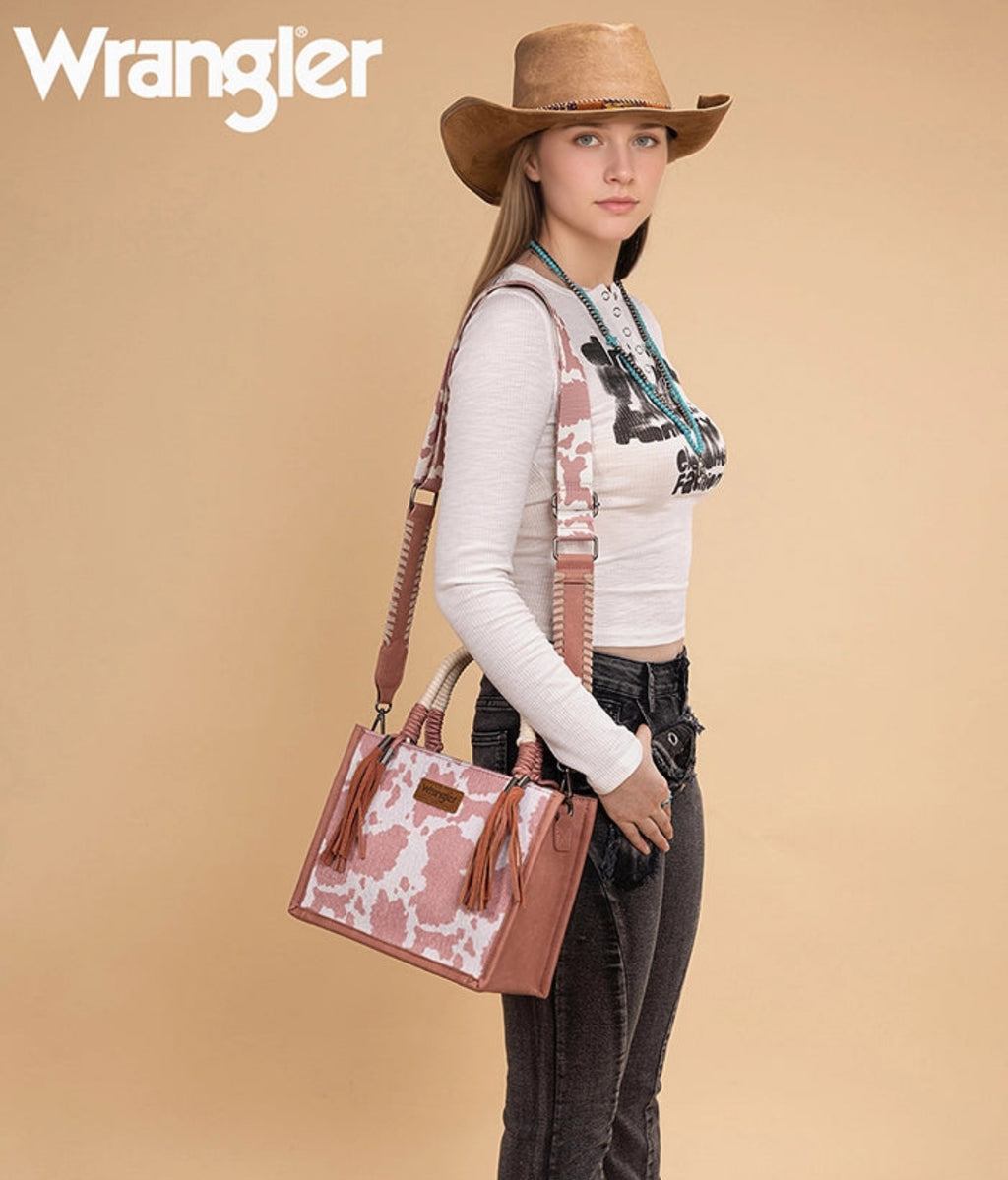 Wrangler Pink Cow Print Purse
