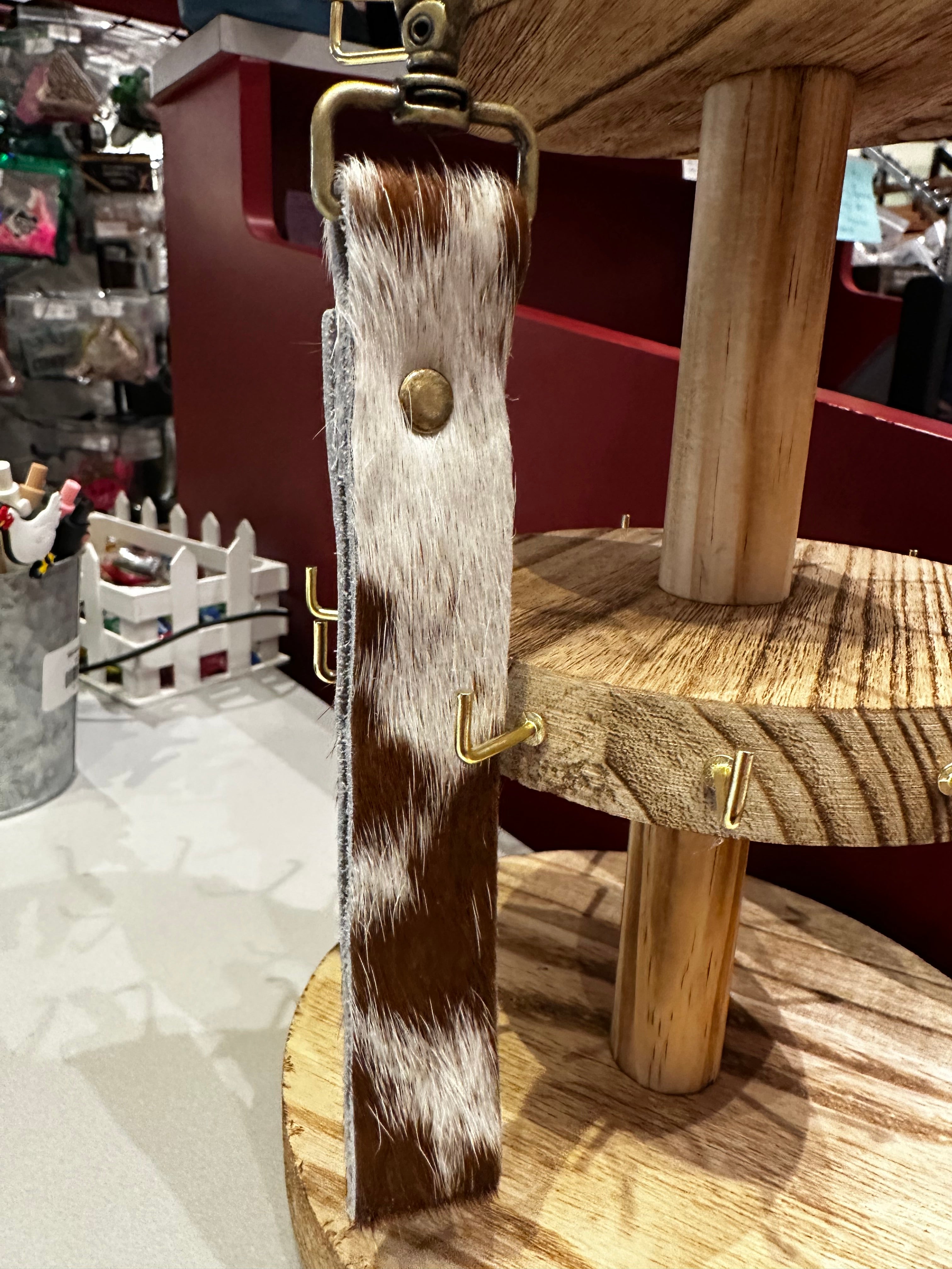 Cowhide Wristlet Key Chain