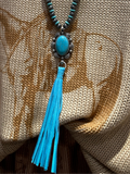 22" Navajo Bead Tassel Pendant Necklace
