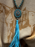 22" Navajo Bead Tassel Pendant Necklace