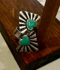 Sterling Arrow Hearts Ring