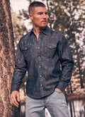 Wrangler Men's Denim Western Snap Shirt