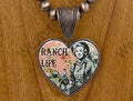 Copper Navajo pearl beads with western heart pendent Necklace