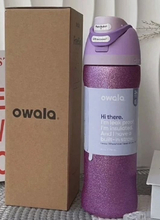 32oz Owala Purple Glitter Tumbler