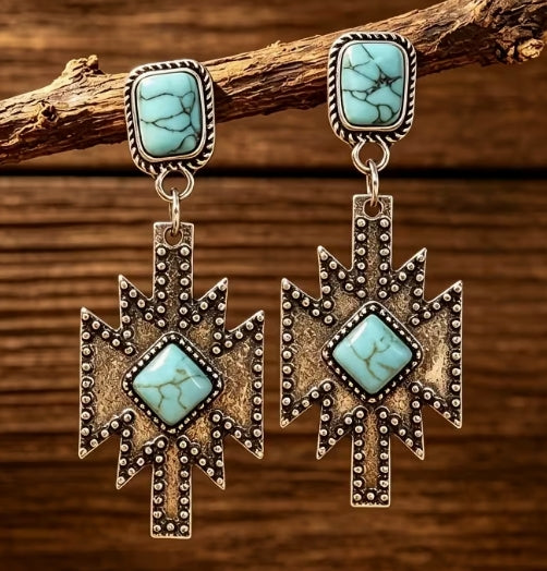Aztec Drop Earrings