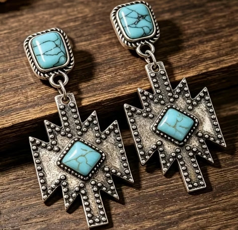 Aztec Drop Earrings