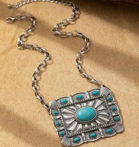 Turquoise Buckle Necklace