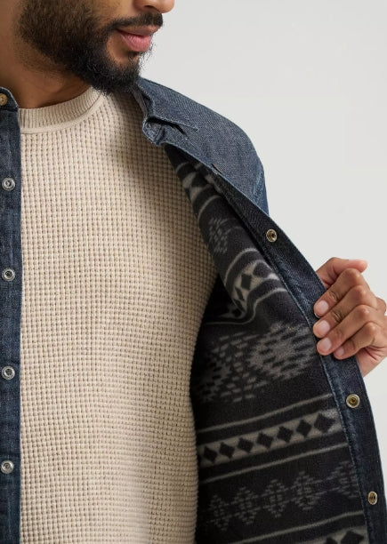 Wrangler Printed Fleece Lined Denim Shirt