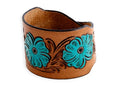 MYRA Bold Blossom Leather Cuff Bracelet