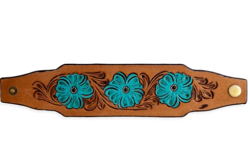 MYRA Bold Blossom Leather Cuff Bracelet