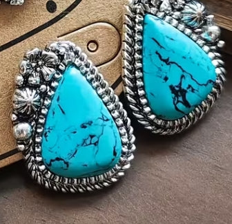 Stone Stud Earrings