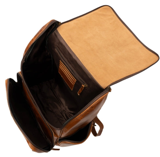 Solid Leather Expandable Backpack
