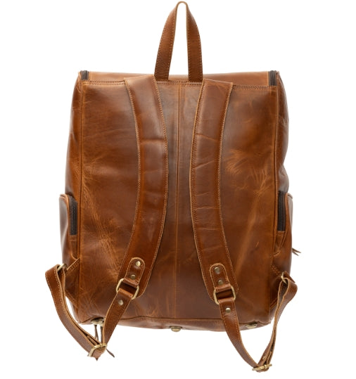 Solid Leather Expandable Backpack