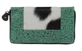 Tooled Cowhide & Zipper Wallet