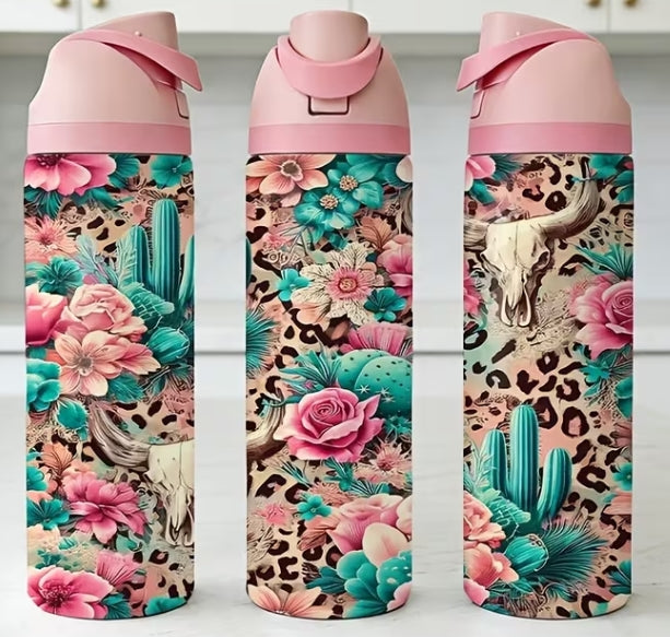 24oz Western Leopard Tumbler