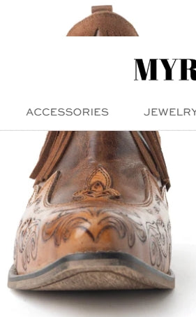 Myra Wild Ember Fringed Hand Tooled Leather Booties