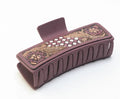 Myra Cindertrail Handtooled Hair Clip in Ebony Cream