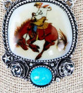 Enamel Bronc Earrings