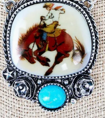 Enamel Bronc Earrings