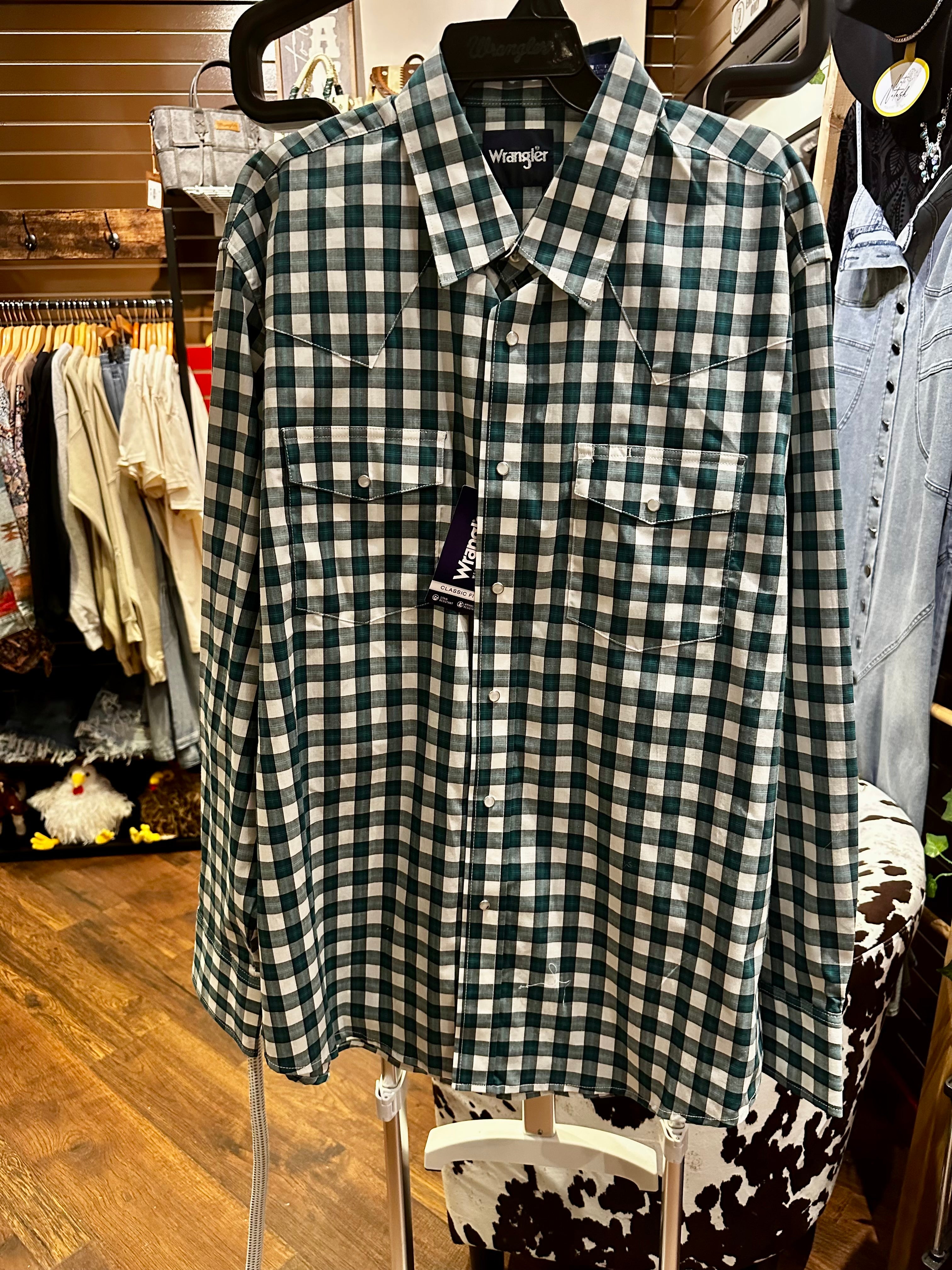 Wrangler Western Snap Plaid Shirt