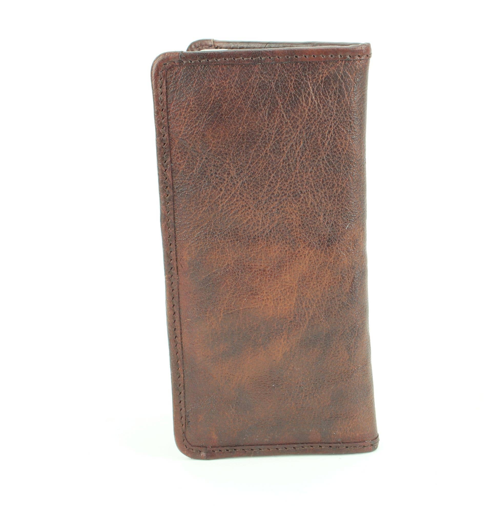 Large leather bi fold with tooled leather