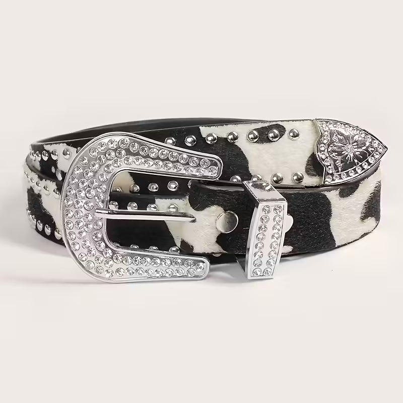 Cow Print Belt Large