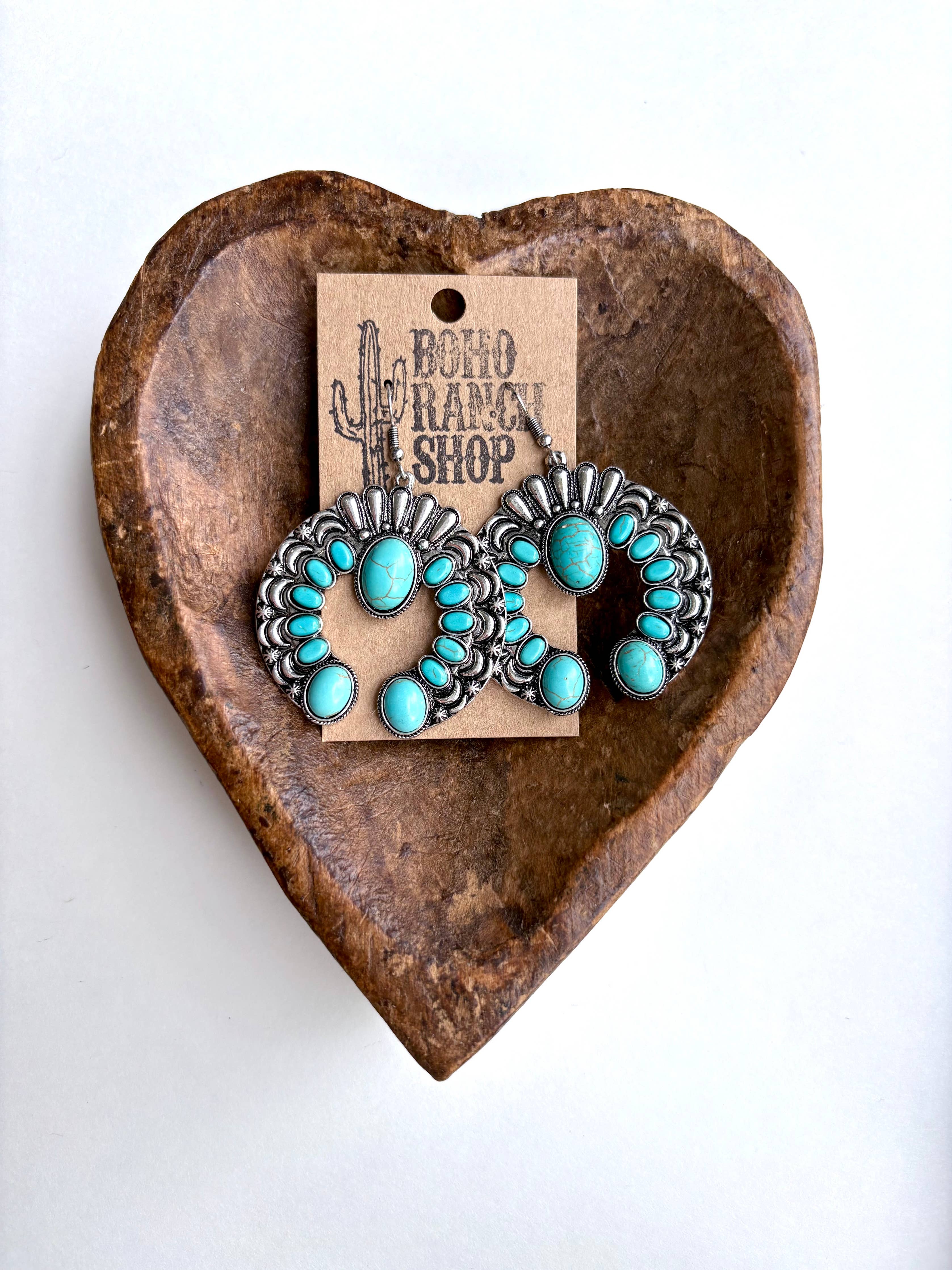 Squash Blossom Dangle Earrings