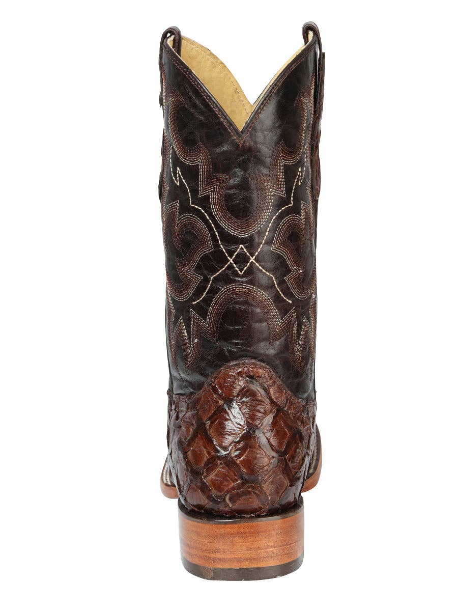 Exotic Monster Fish Rodeo Boots - Brown