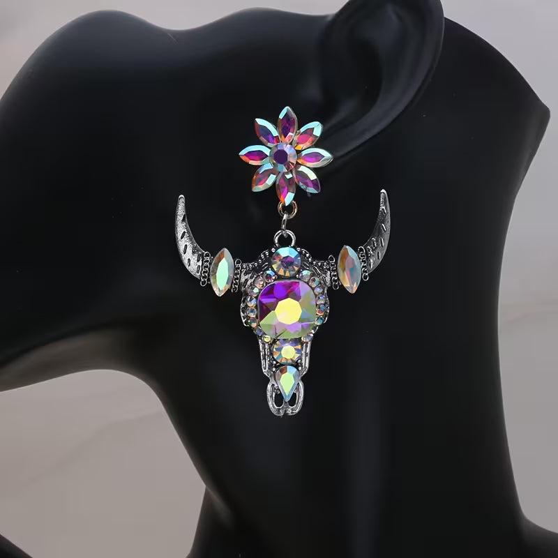 Bull Head Bling Earrings