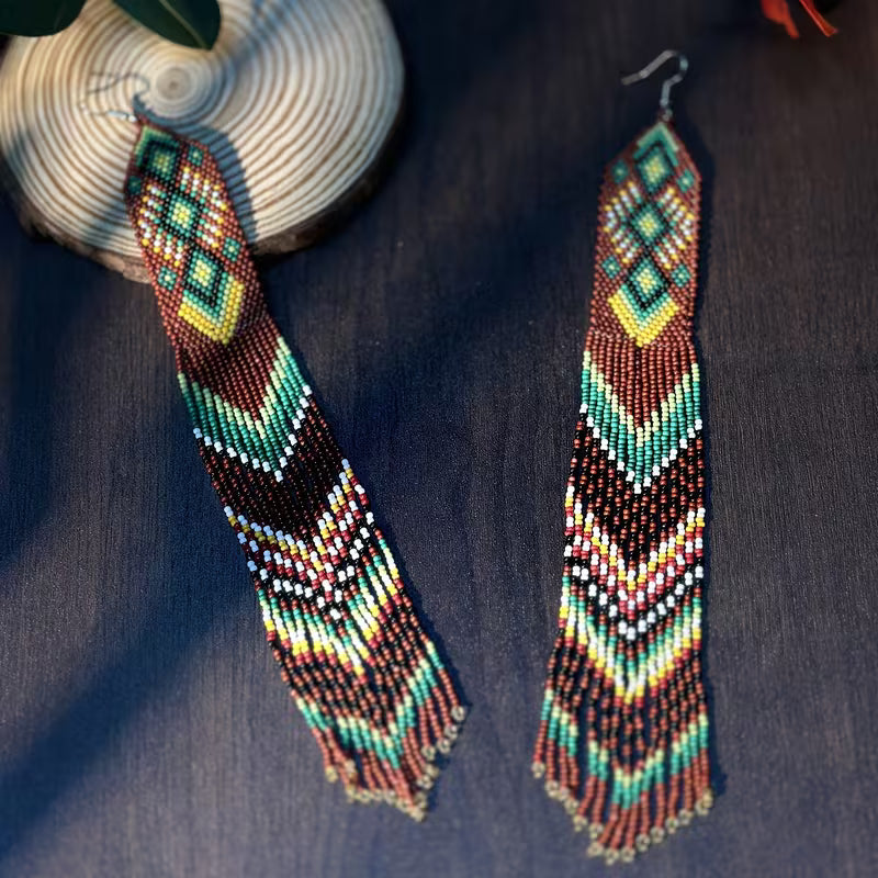 Extra Long Beaded Earrings