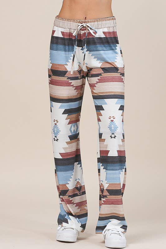 SELENA AZTEC PRINT RELAXED PANTS
